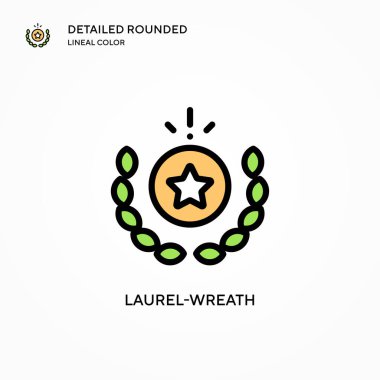 Laurel-çelenk vektör simgesi. Modern vektör illüstrasyon kavramları. Düzenlemesi ve kişiselleştirmesi kolay.