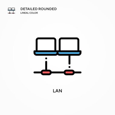 Lan vektör simgesi. Modern vektör illüstrasyon kavramları. Düzenlemesi ve kişiselleştirmesi kolay.