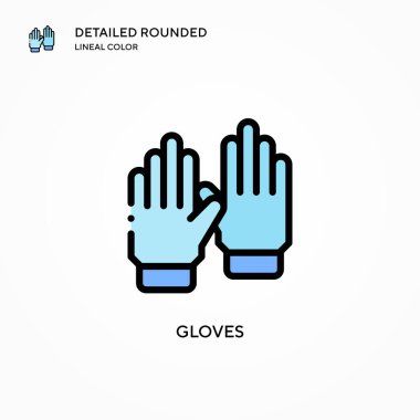Eldiven vektör simgesi. Modern vektör illüstrasyon kavramları. Düzenlemesi ve kişiselleştirmesi kolay.
