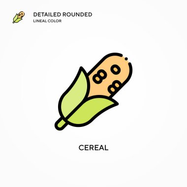 Mısır gevreği vektör simgesi. Modern vektör illüstrasyon kavramları. Düzenlemesi ve kişiselleştirmesi kolay.