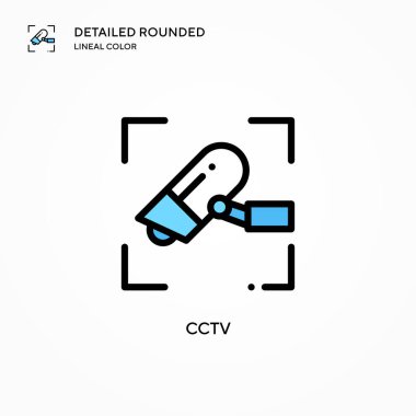 CCTV vektör simgesi. Modern vektör illüstrasyon kavramları. Düzenlemesi ve kişiselleştirmesi kolay.