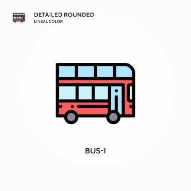 Otobüs-1 vektör simgesi. Modern vektör illüstrasyon kavramları. Düzenlemesi ve kişiselleştirmesi kolay.