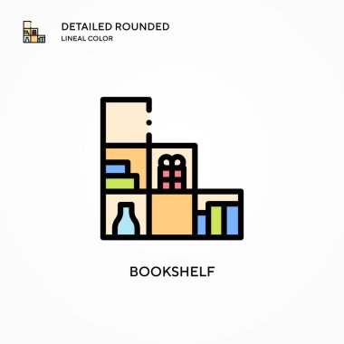 Kitaplık vektör simgesi. Modern vektör illüstrasyon kavramları. Düzenlemesi ve kişiselleştirmesi kolay.