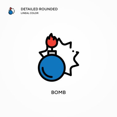 Bomba vektör simgesi. Modern vektör illüstrasyon kavramları. Düzenlemesi ve kişiselleştirmesi kolay.