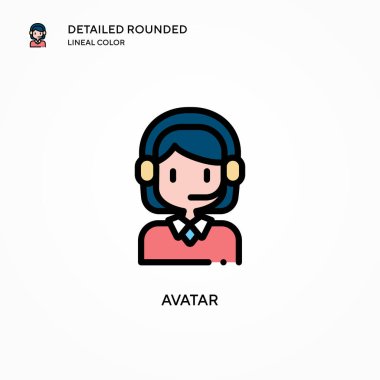 Avatar vektör simgesi. Modern vektör illüstrasyon kavramları. Düzenlemesi ve kişiselleştirmesi kolay.