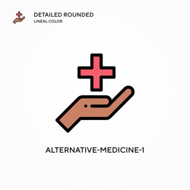 Alternatif tıp-1 vektör ikonu. Modern vektör illüstrasyon kavramları. Düzenlemesi ve kişiselleştirmesi kolay.