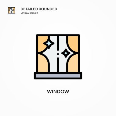 Pencere vektör simgesi. Modern vektör illüstrasyon kavramları. Düzenlemesi ve kişiselleştirmesi kolay.