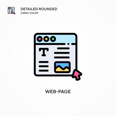 Web sayfası vektör simgesi. Modern vektör illüstrasyon kavramları. Düzenlemesi ve kişiselleştirmesi kolay.
