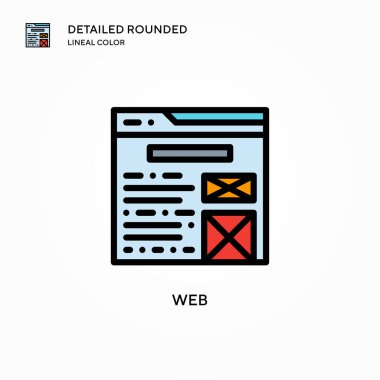 Web vektör simgesi. Modern vektör illüstrasyon kavramları. Düzenlemesi ve kişiselleştirmesi kolay.