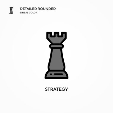 Strateji vektör simgesi. Modern vektör illüstrasyon kavramları. Düzenlemesi ve kişiselleştirmesi kolay.