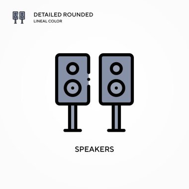 Hoparlörler vektör simgesi. Modern vektör illüstrasyon kavramları. Düzenlemesi ve kişiselleştirmesi kolay.