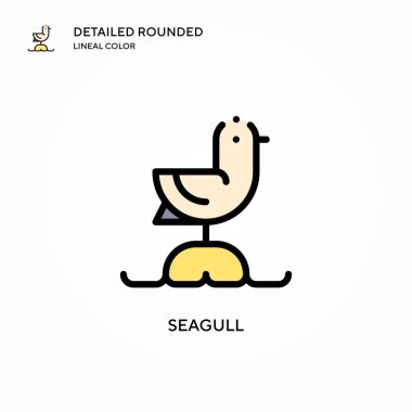 Martı vektör simgesi. Modern vektör illüstrasyon kavramları. Düzenlemesi ve kişiselleştirmesi kolay.