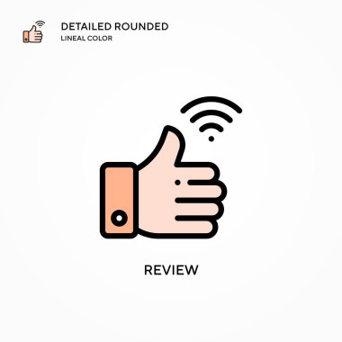 Vektör simgesini gözden geçir. Modern vektör illüstrasyon kavramları. Düzenlemesi ve kişiselleştirmesi kolay.