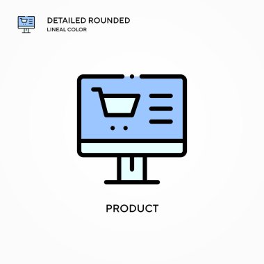 Ürün vektör simgesi. Modern vektör illüstrasyon kavramları. Düzenlemesi ve kişiselleştirmesi kolay.