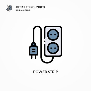 Güç şeridi vektör simgesi. Modern vektör illüstrasyon kavramları. Düzenlemesi ve kişiselleştirmesi kolay.