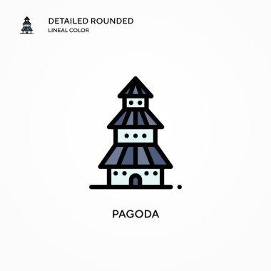 Pagoda vektör simgesi. Modern vektör illüstrasyon kavramları. Düzenlemesi ve kişiselleştirmesi kolay.