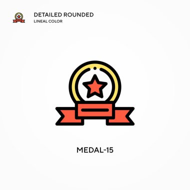 Madalya-15 vektör simgesi. Modern vektör illüstrasyon kavramları. Düzenlemesi ve kişiselleştirmesi kolay.