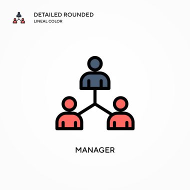 Yönetici vektör simgesi. Modern vektör illüstrasyon kavramları. Düzenlemesi ve kişiselleştirmesi kolay.