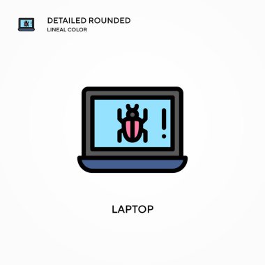 Laptop vektör simgesi. Modern vektör illüstrasyon kavramları. Düzenlemesi ve kişiselleştirmesi kolay.