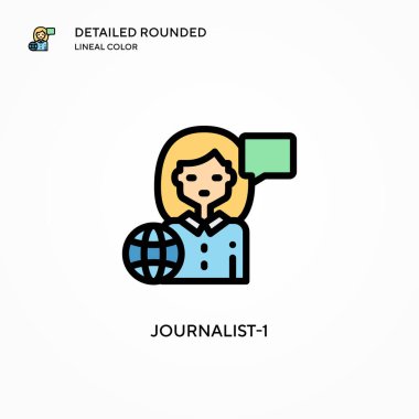 Gazeteci-1 vektör simgesi. Modern vektör illüstrasyon kavramları. Düzenlemesi ve kişiselleştirmesi kolay.