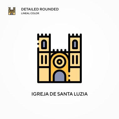 Igreja de Santa Iuzia vektör ikonu. Modern vektör illüstrasyon kavramları. Düzenlemesi ve kişiselleştirmesi kolay.