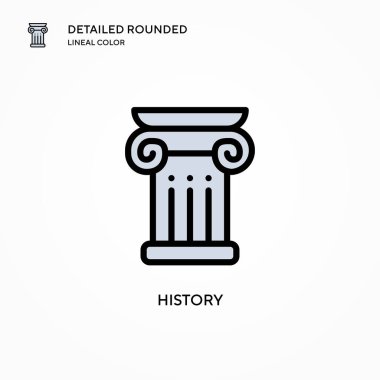 Tarih vektör simgesi. Modern vektör illüstrasyon kavramları. Düzenlemesi ve kişiselleştirmesi kolay.