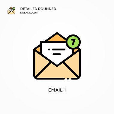 E- posta-1 vektör simgesi. Modern vektör illüstrasyon kavramları. Düzenlemesi ve kişiselleştirmesi kolay.