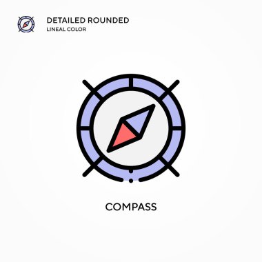 Pusula vektör simgesi. Modern vektör illüstrasyon kavramları. Düzenlemesi ve kişiselleştirmesi kolay.