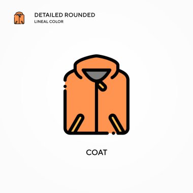 Ceket vektör simgesi. Modern vektör illüstrasyon kavramları. Düzenlemesi ve kişiselleştirmesi kolay.