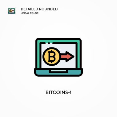 Bitcoins-1 vektör simgesi. Modern vektör illüstrasyon kavramları. Düzenlemesi ve kişiselleştirmesi kolay.