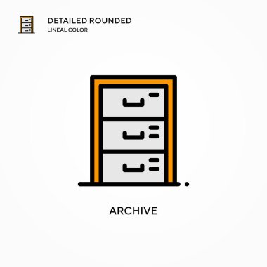 Arşiv vektör simgesi. Modern vektör illüstrasyon kavramları. Düzenlemesi ve kişiselleştirmesi kolay.