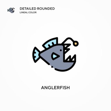 Anglerfish vektör simgesi. Modern vektör illüstrasyon kavramları. Düzenlemesi ve kişiselleştirmesi kolay.