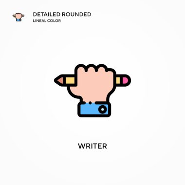 Yazar vektör simgesi. Modern vektör illüstrasyon kavramları. Düzenlemesi ve kişiselleştirmesi kolay.