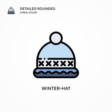 Kış şapkası vektör simgesi. Modern vektör illüstrasyon kavramları. Düzenlemesi ve kişiselleştirmesi kolay.