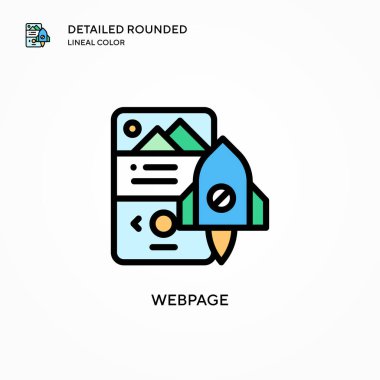 Web sayfası vektör simgesi. Modern vektör illüstrasyon kavramları. Düzenlemesi ve kişiselleştirmesi kolay.