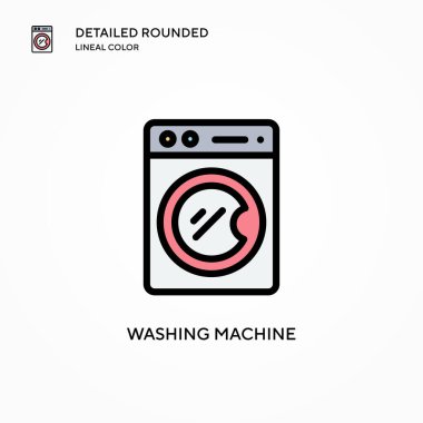 Çamaşır makinesi vektör simgesi. Modern vektör illüstrasyon kavramları. Düzenlemesi ve kişiselleştirmesi kolay.