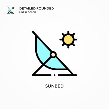 Güneş yatağı vektör simgesi. Modern vektör illüstrasyon kavramları. Düzenlemesi ve kişiselleştirmesi kolay.