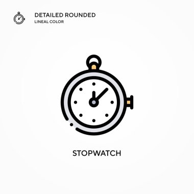 Stopwatch vektör simgesi. Modern vektör illüstrasyon kavramları. Düzenlemesi ve kişiselleştirmesi kolay.