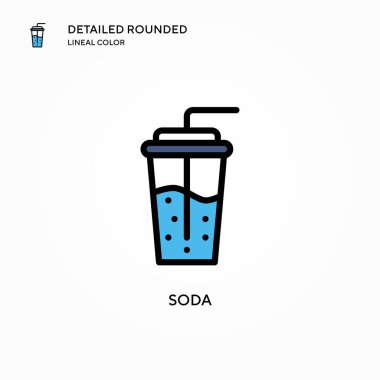 Soda vektör simgesi. Modern vektör illüstrasyon kavramları. Düzenlemesi ve kişiselleştirmesi kolay.