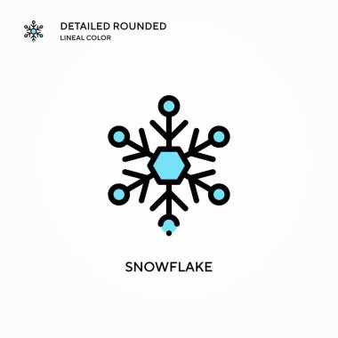 Kar Tanesi vektör simgesi. Modern vektör illüstrasyon kavramları. Düzenlemesi ve kişiselleştirmesi kolay.