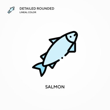 Somon vektör simgesi. Modern vektör illüstrasyon kavramları. Düzenlemesi ve kişiselleştirmesi kolay.