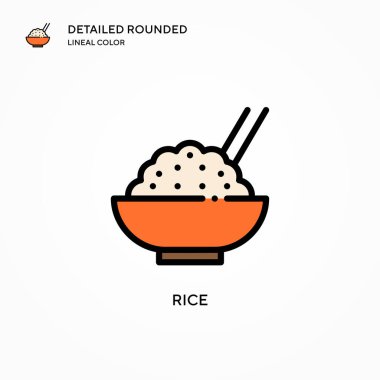 Pirinç vektör simgesi. Modern vektör illüstrasyon kavramları. Düzenlemesi ve kişiselleştirmesi kolay.