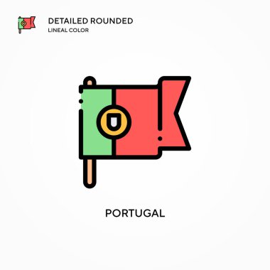 Portekiz vektör simgesi. Modern vektör illüstrasyon kavramları. Düzenlemesi ve kişiselleştirmesi kolay.