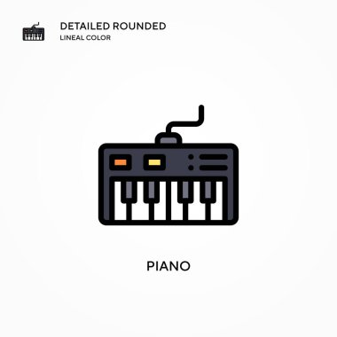 Piyano vektör ikonu. Modern vektör illüstrasyon kavramları. Düzenlemesi ve kişiselleştirmesi kolay.