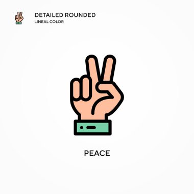 Barış vektör simgesi. Modern vektör illüstrasyon kavramları. Düzenlemesi ve kişiselleştirmesi kolay.