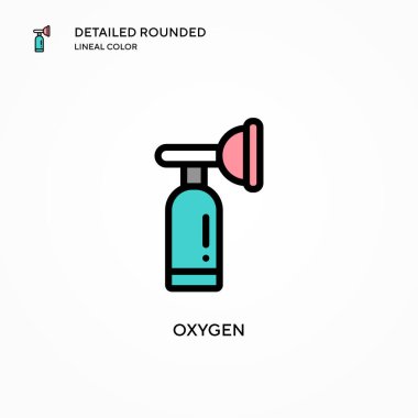 Oksijen vektör simgesi. Modern vektör illüstrasyon kavramları. Düzenlemesi ve kişiselleştirmesi kolay.