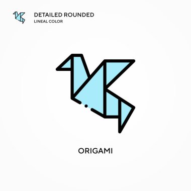 Origami vektör simgesi. Modern vektör illüstrasyon kavramları. Düzenlemesi ve kişiselleştirmesi kolay.