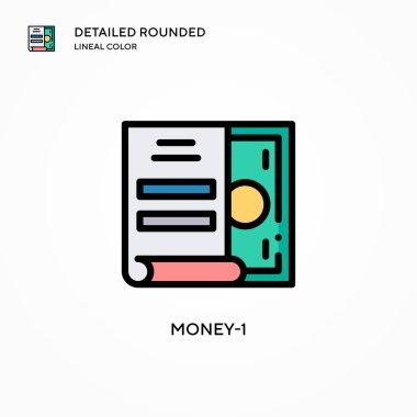 Money-1 vektör simgesi. Modern vektör illüstrasyon kavramları. Düzenlemesi ve kişiselleştirmesi kolay.