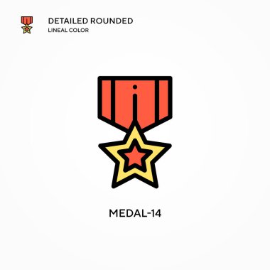 Madalya-14 vektör simgesi. Modern vektör illüstrasyon kavramları. Düzenlemesi ve kişiselleştirmesi kolay.