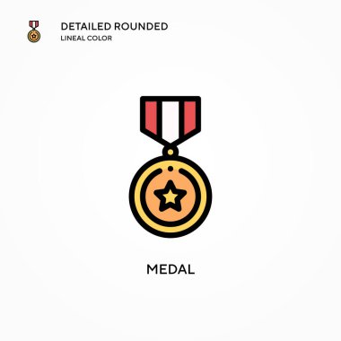 Madalya vektör simgesi. Modern vektör illüstrasyon kavramları. Düzenlemesi ve kişiselleştirmesi kolay.